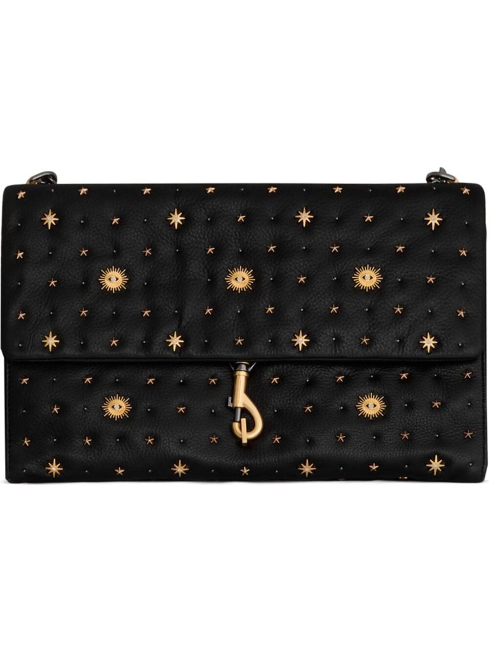 Rebecca Minkoff $398 Edie Large Shoulder with Evil Eye Black NWT!